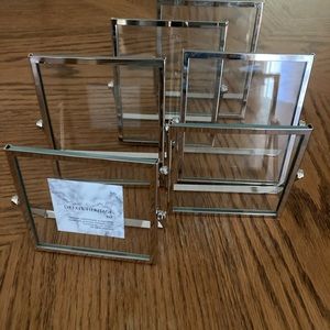 Drexel Heritage glass floating picture frames. Set of 6 (4 big and 2 small)